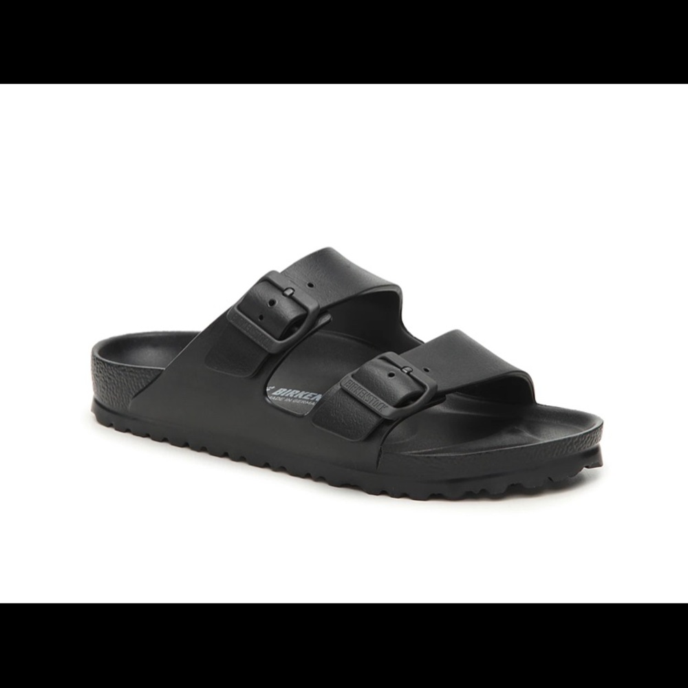Arizona Birkenstock black rubber slide sandal